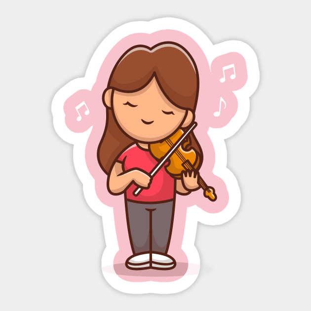 Cute Girl Playing Violin